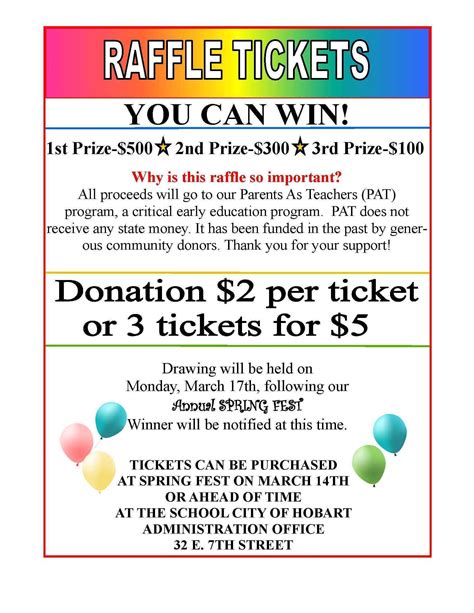 raffle announcement wording.